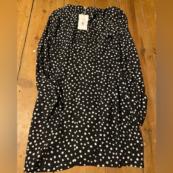 NWT Likely Revolve Corinne ruffle front long sleeve polka dot dress - Picture 5 of 5